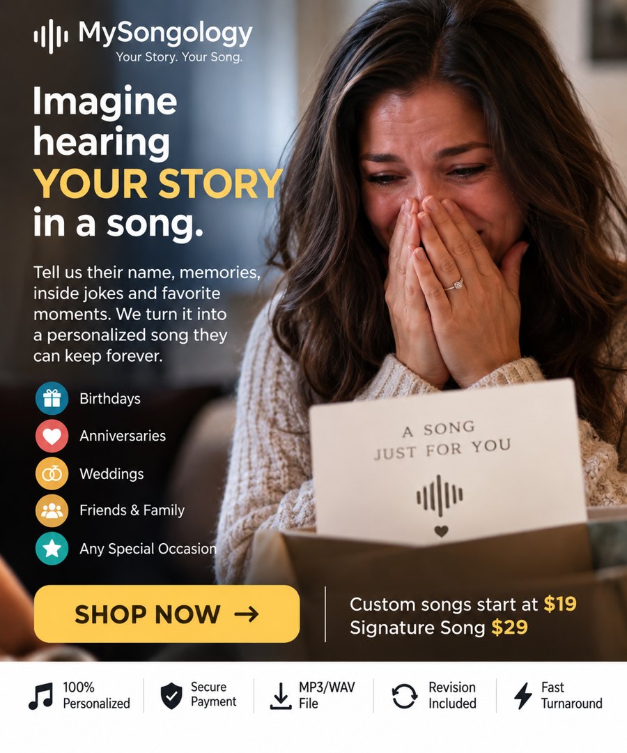 MySongology personalized song gift advertisement